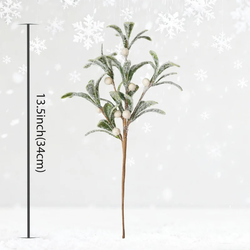 Künstlicher Olivenzweig 34 cm, Plastik, Einzelstiel, Festliche Deko für Hochzeit, Weihnachten, Hotel, Büro
