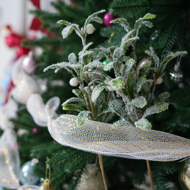 Künstlicher Olivenzweig 34 cm, Plastik, Einzelstiel, Festliche Deko für Hochzeit, Weihnachten, Hotel, Büro