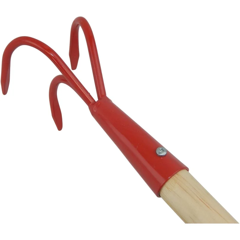 SHW Kinder-Gartengrubber, 3 Zinken, mit Hartholzstiel