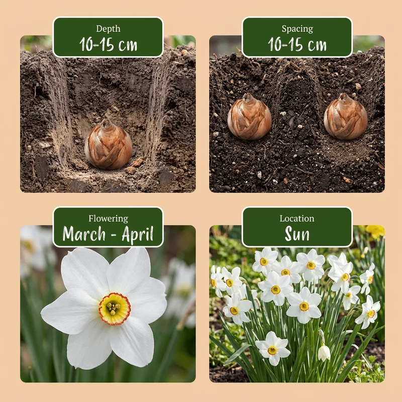 Dichternarzisse Recurvus – Narcissus poeticus online kaufen | Weiß, Stark Duftend & Verwildernd – Wurzelwerk Design