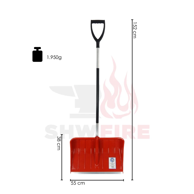 SHW Schneeschieber-Kunststoff 55 cm mit ergonomischem Alustiel