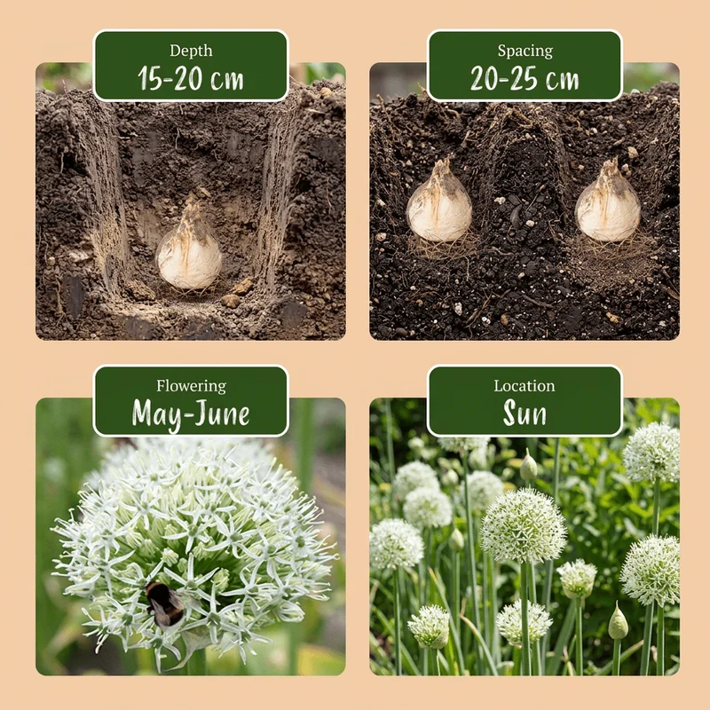 Zierlauch Mount Everest – Allium online kaufen | 6 bis 24 Blumenzwiebeln, reinweiße Blütenkugeln – Wurzelwerk Design