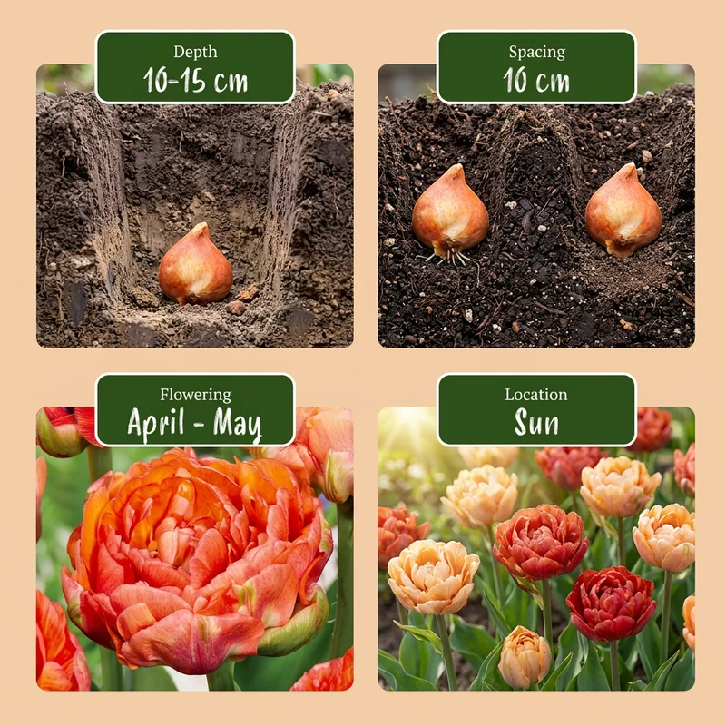 Gefüllte Tulpe Gudoshnik Double – Tulipa online kaufen | 24 bis 96 Blumenzwiebeln, gefüllt & geflammt – Wurzelwerk Design