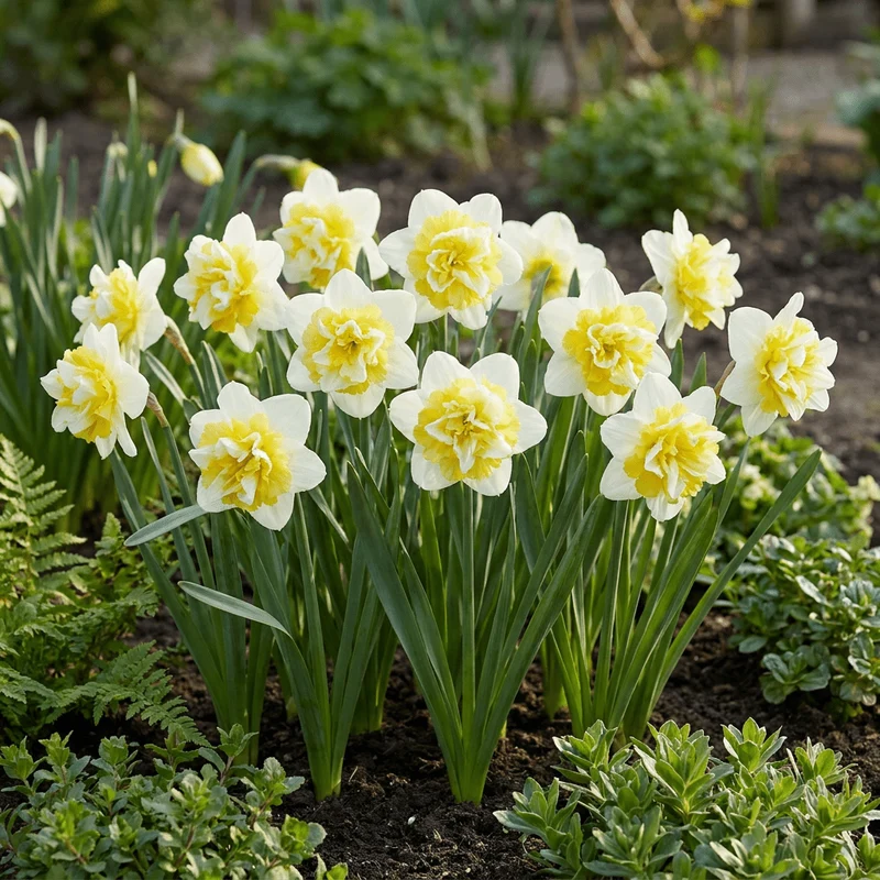 Gefüllte Narzisse Ice King – Narcissus online kaufen | 10 bis 80 Blumenzwiebeln, weiß-gelb & gefüllt – Wurzelwerk Design