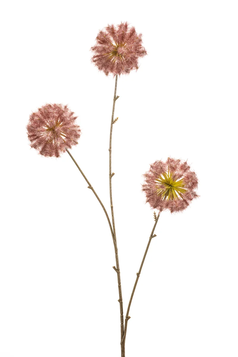Pusteblume 3 Köpfe Künstlich 80 cm - 1 Stiel - Rosa