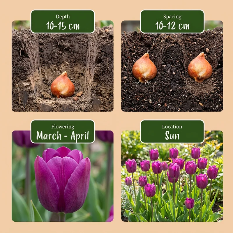Triumph-Tulpe Violett – Tulipa online kaufen | 30 bis 120 Blumenzwiebeln, standfest & langstielig – Wurzelwerk Design