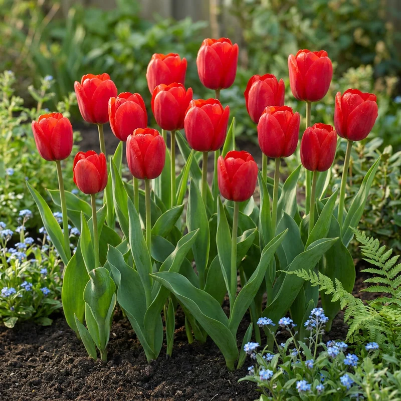 Triumph-Tulpe Rot – Tulipa online kaufen | 30 bis 120 Blumenzwiebeln, standfest & langstielig – Wurzelwerk Design