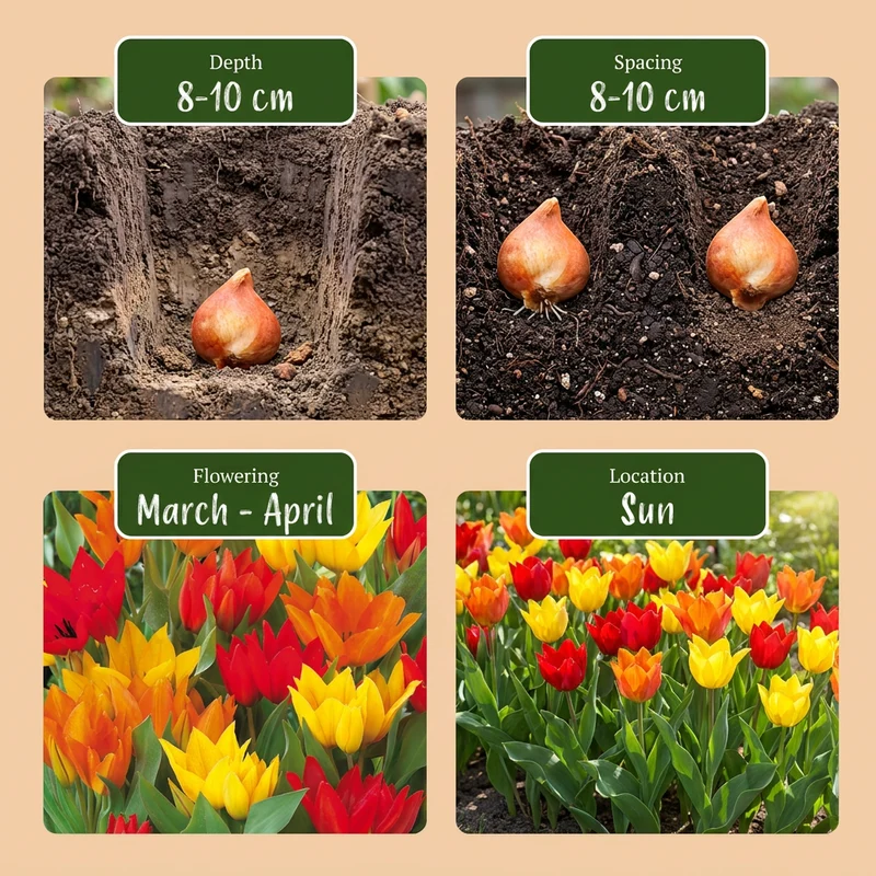 Wildtulpe Praestans Mischung – Tulipa praestans online kaufen | 50 bis 200 Blumenzwiebeln, mehrblütig & verwildernd – Wurzelwerk Design