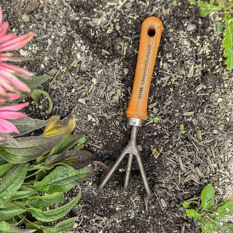 SHW Handgrubber 3 Zinken mit Eschenholzgriff