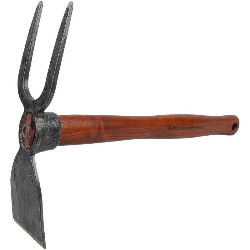 SHW Häckchen mit Breitblatt 2 Zinken und Eschenholzstiel 40 cm