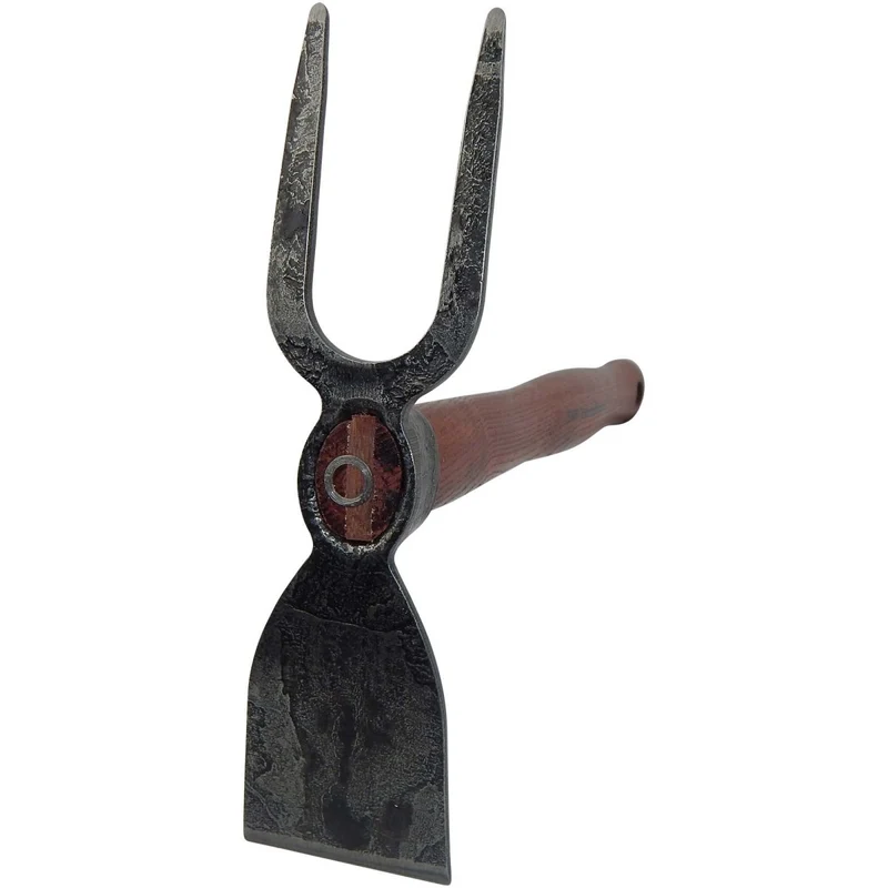 SHW Häckchen mit Breitblatt 2 Zinken und Eschenholzstiel 40 cm
