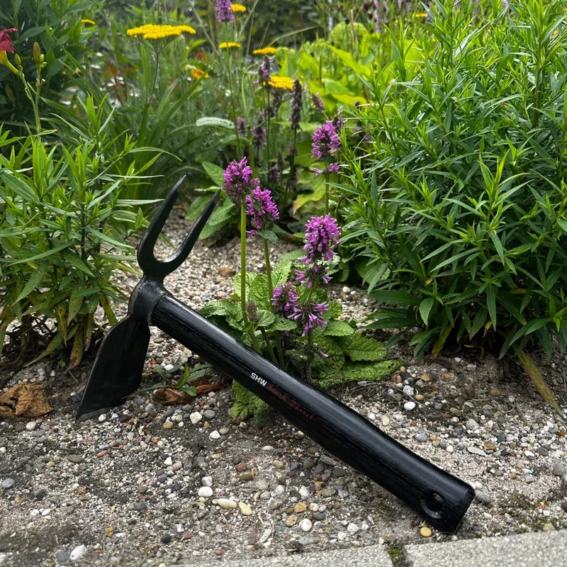SHW Häckchen mit Breitblatt 2 Zinken und Eschenholzstiel 40 cm