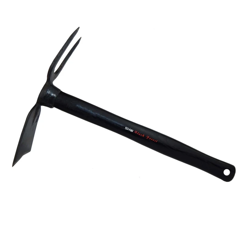 SHW Häckchen mit Breitblatt 2 Zinken und Eschenholzstiel 40 cm