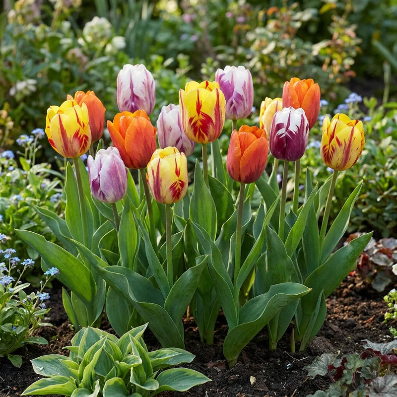 Tulpen-Mischung Flaming Beauty – Tulipa online kaufen | 30 bis 120 Blumenzwiebeln, geflammt & kontrastreich – Wurzelwerk Design