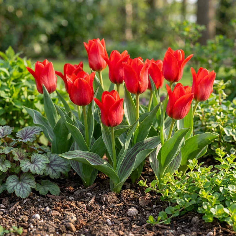 Greigii-Tulpe Rot – Tulipa greigii online kaufen | 30 bis 120 Blumenzwiebeln, niedrig & verwildernd – Wurzelwerk Design
