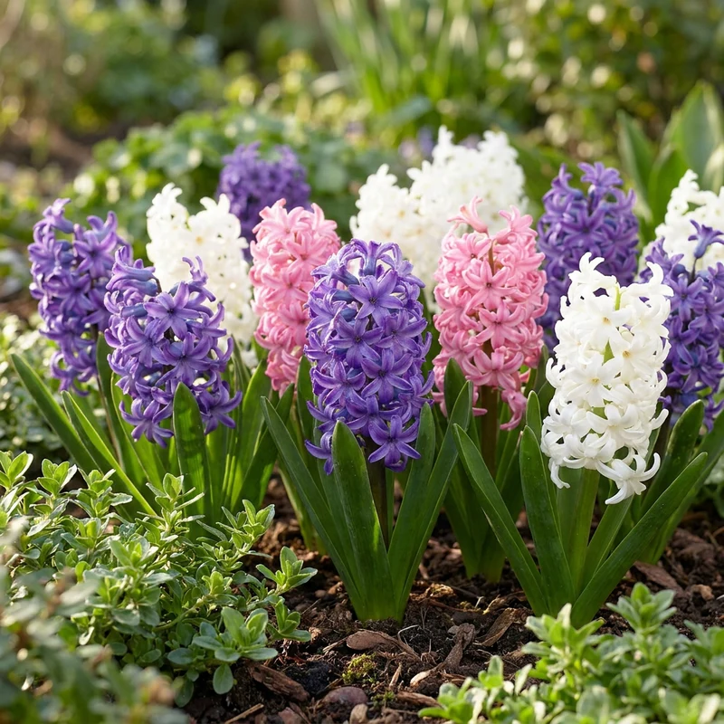 Hyazinthen-Mischung Pastell – Hyacinthus orientalis online kaufen | 20 bis 80 Blumenzwiebeln, zarte Töne & duftend – Wurzelwerk Design