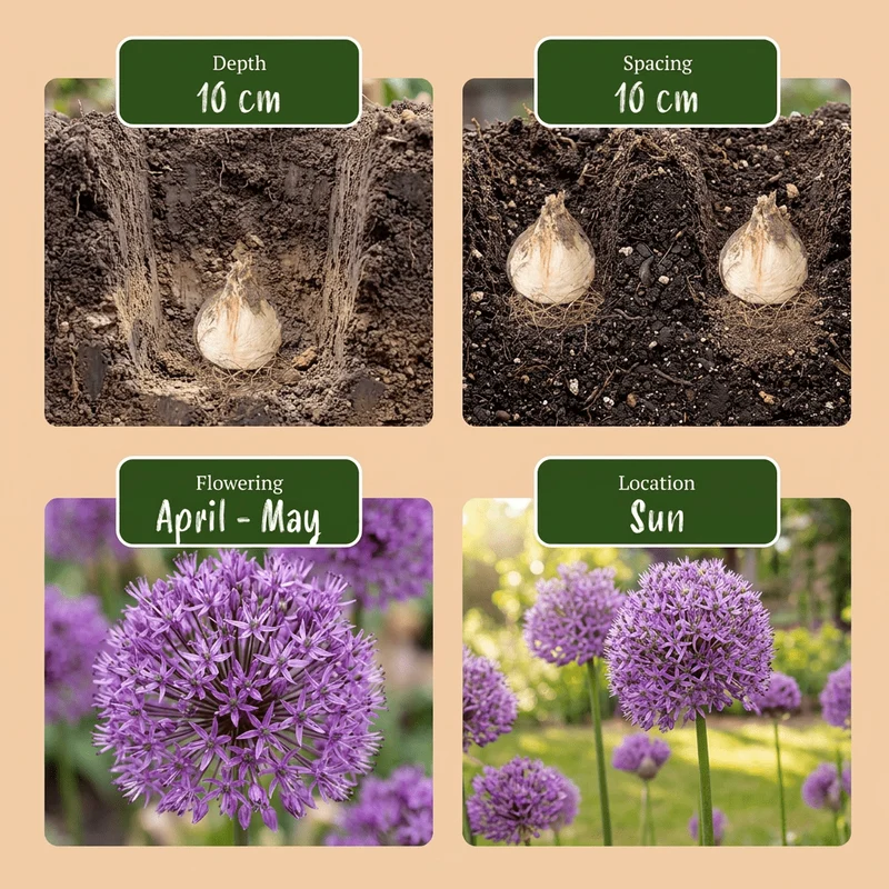 Zierlauch-Mischung für große Flächen – Allium online kaufen | 160 bis 640 Blumenzwiebeln – Wurzelwerk Design