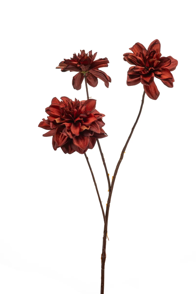 Dahlie künstlich 65 cm - 1 Stiel - Dunkelorange