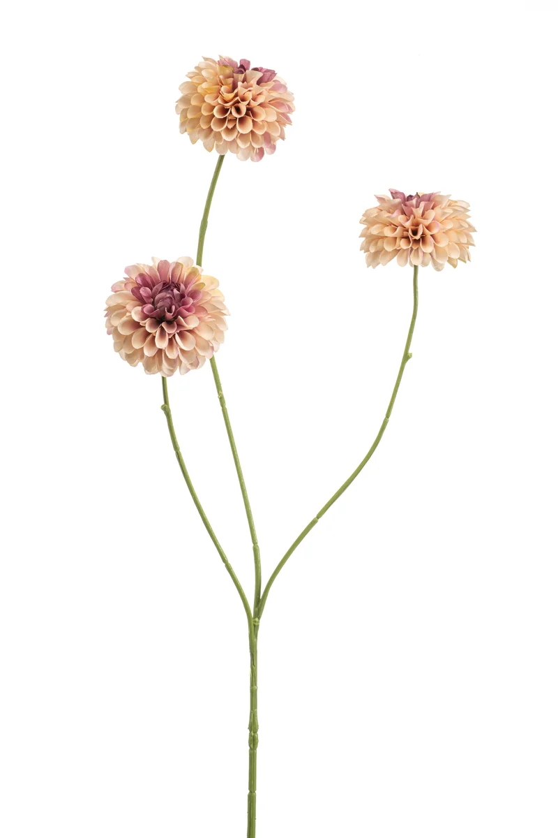 Dahlie mini künstlich 68 cm - 1 Stiel - Pfirsich