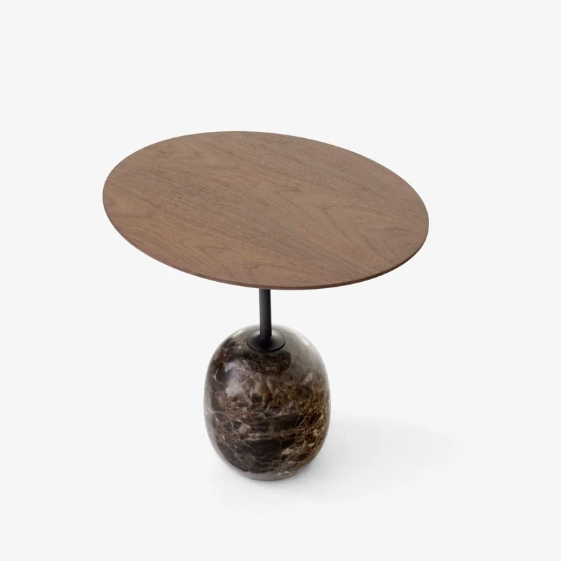 Beistelltisch Lato LN9 oval Lacquered Walnut/Emperador - &Tradition