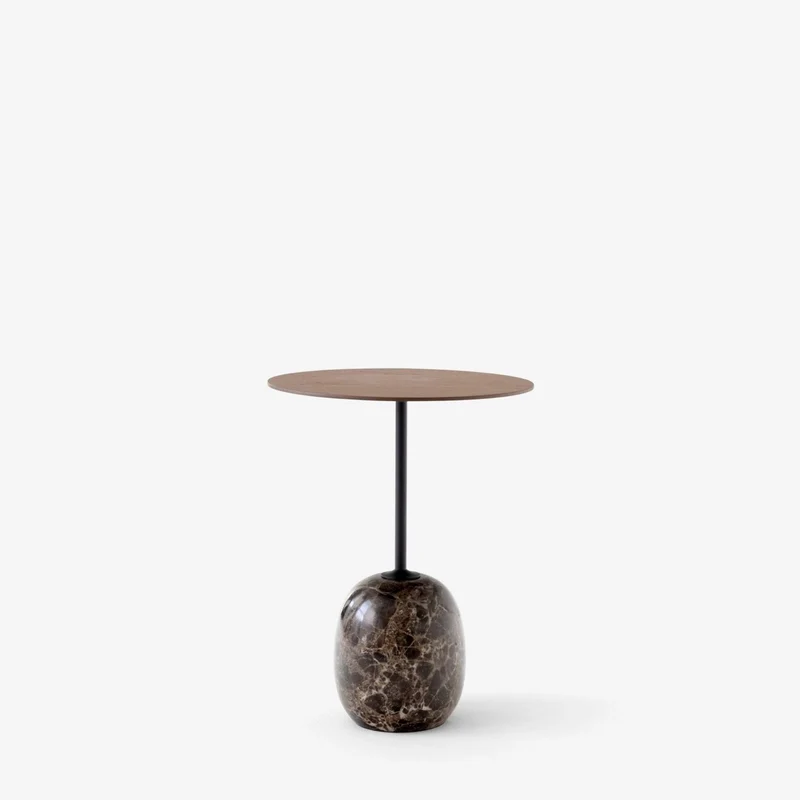 Beistelltisch Lato LN8 rund Lacquered Walnut/Emperador - &Tradition
