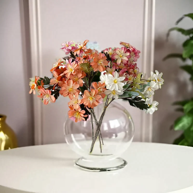 Gänseblümchen Strauß mit 12 Blüten, 47 cm, aus Polyester-Seide, für Hochzeiten, Outdoor und Wohnkultur