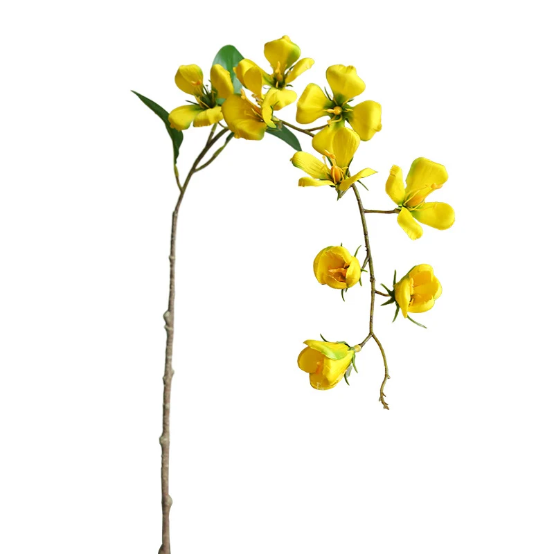 Künstliche Hartriegelblüten, 85 cm, 9 Blüten pro Stiel, Seidenstoff, für Innendekoration, Hotel, Einzelhandel, Hochzeit