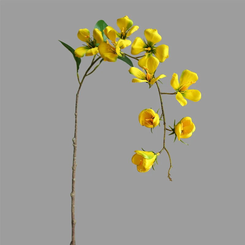 Künstliche Hartriegelblüten, 85 cm, 9 Blüten pro Stiel, Seidenstoff, für Innendekoration, Hotel, Einzelhandel, Hochzeit