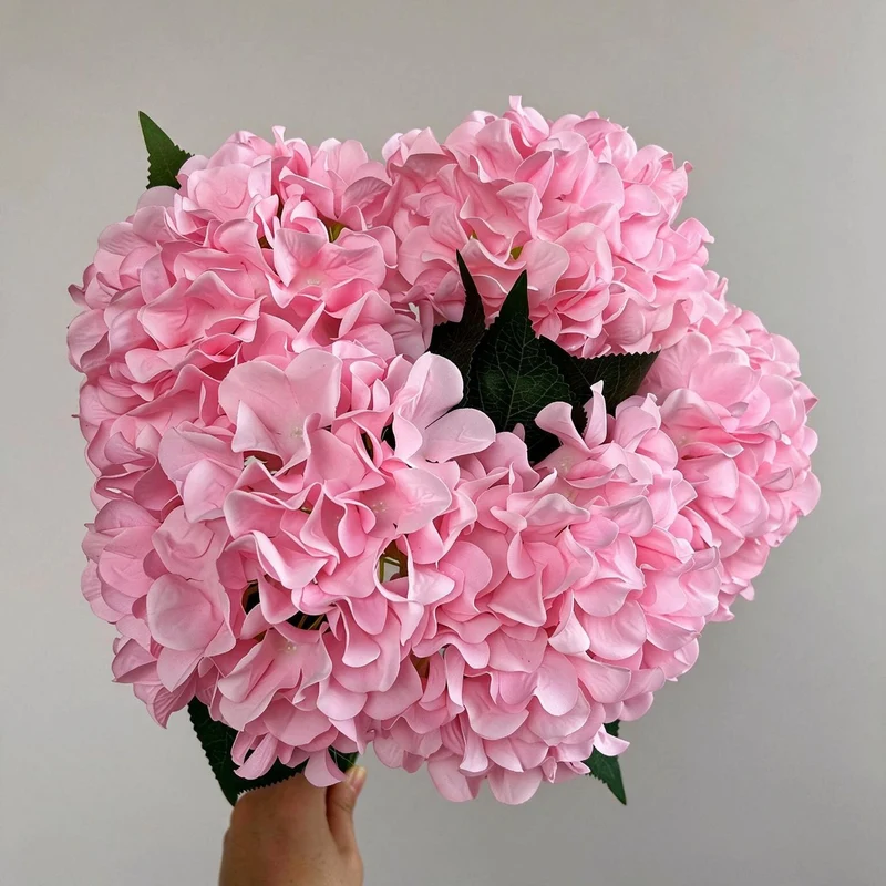46 cm künstliche Hortensien-Blumenstrauß, 225 Blüten, Hochzeitsschmuck, Innen- & Außendekoration, langlebig, pflegeleicht