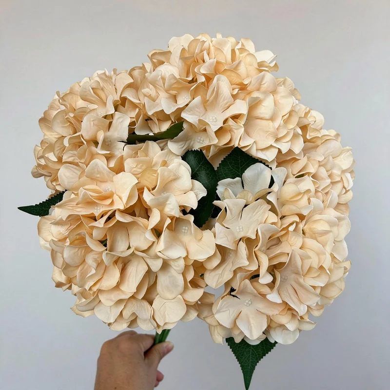 46 cm künstliche Hortensien-Blumenstrauß, 225 Blüten, Hochzeitsschmuck, Innen- & Außendekoration, langlebig, pflegeleicht