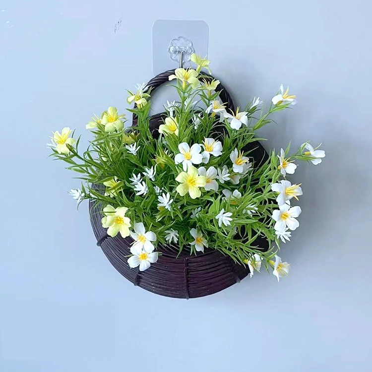 Künstliche Gypsophila-Busch mit Topf, 25 cm, Seidenblumen, Wanddekoration, Innenbereich, Hochzeit, Trauerfeier, Shop-Deko