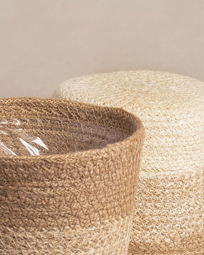 Pflanzenkorb-Set aus Jute (Lapis | 2 × 16, 14)