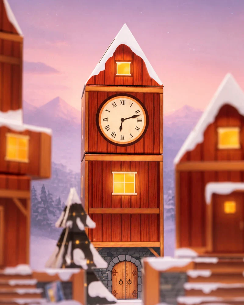 Pflanzen Adventskalender «Winterdorf im Morgenrot» (Dschungel-Version)