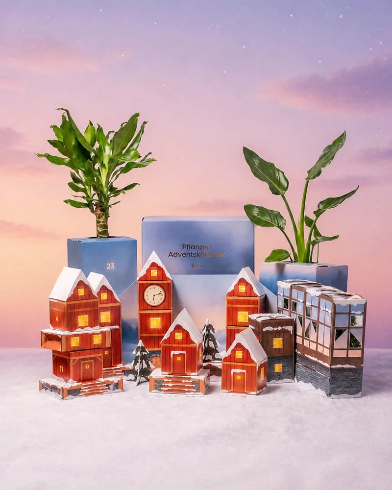 Pflanzen Adventskalender «Winterdorf im Morgenrot»
