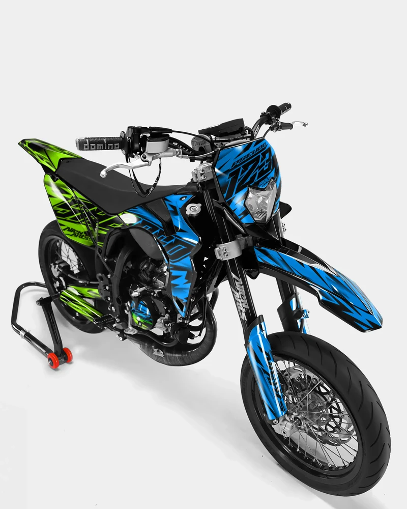 PAENO - Kit deco SHERCO 50cc - Bleu Vert