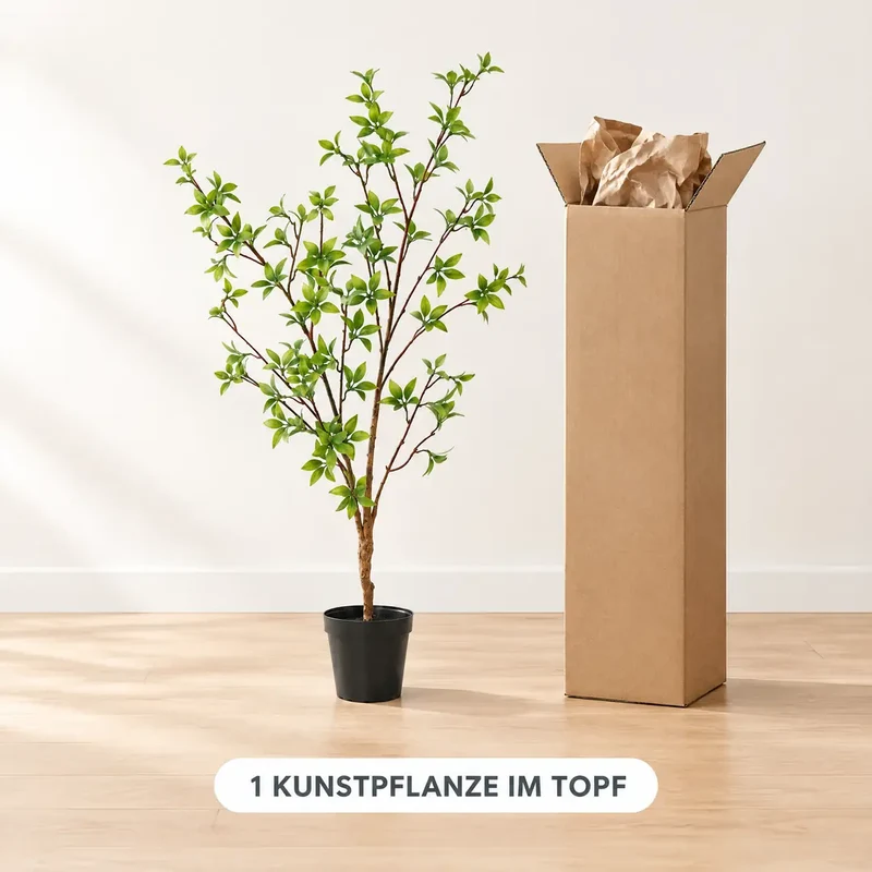 Kunstpflanze groß – künstliche Myrte, 83 cm im Topf