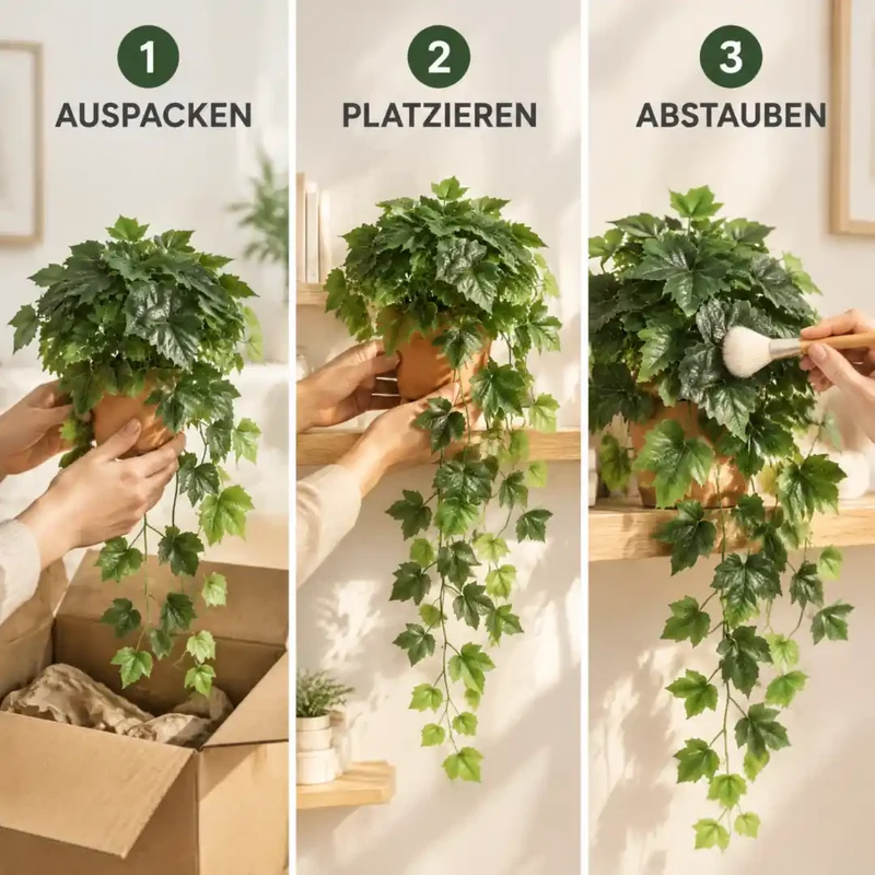 Künstlicher Efeu – Hängepflanze, 48 cm im Topf