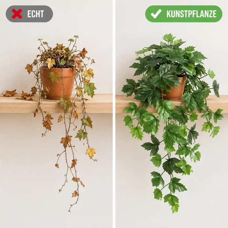 Künstlicher Efeu – Hängepflanze, 48 cm im Topf