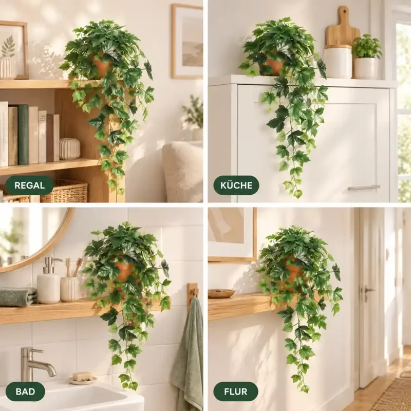Künstlicher Efeu – Hängepflanze, 48 cm im Topf