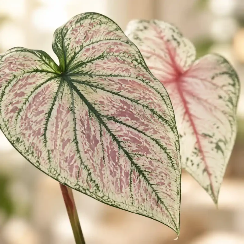 Kunstpflanze wie echt – künstliche Caladium, 57 cm im Topf