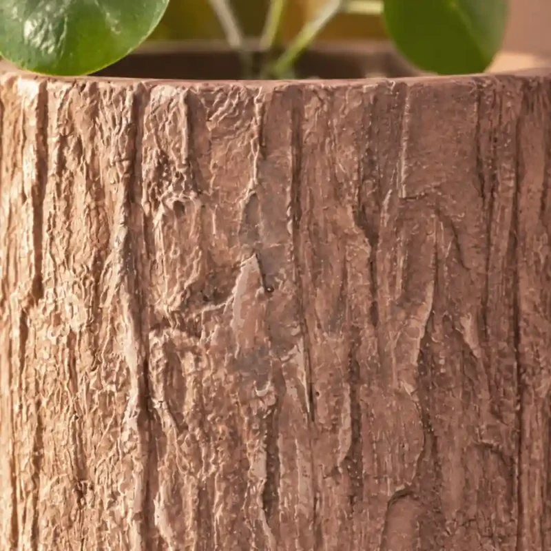Übertopf für Orchideen – Keramik in Holzoptik mit Rindenrelief