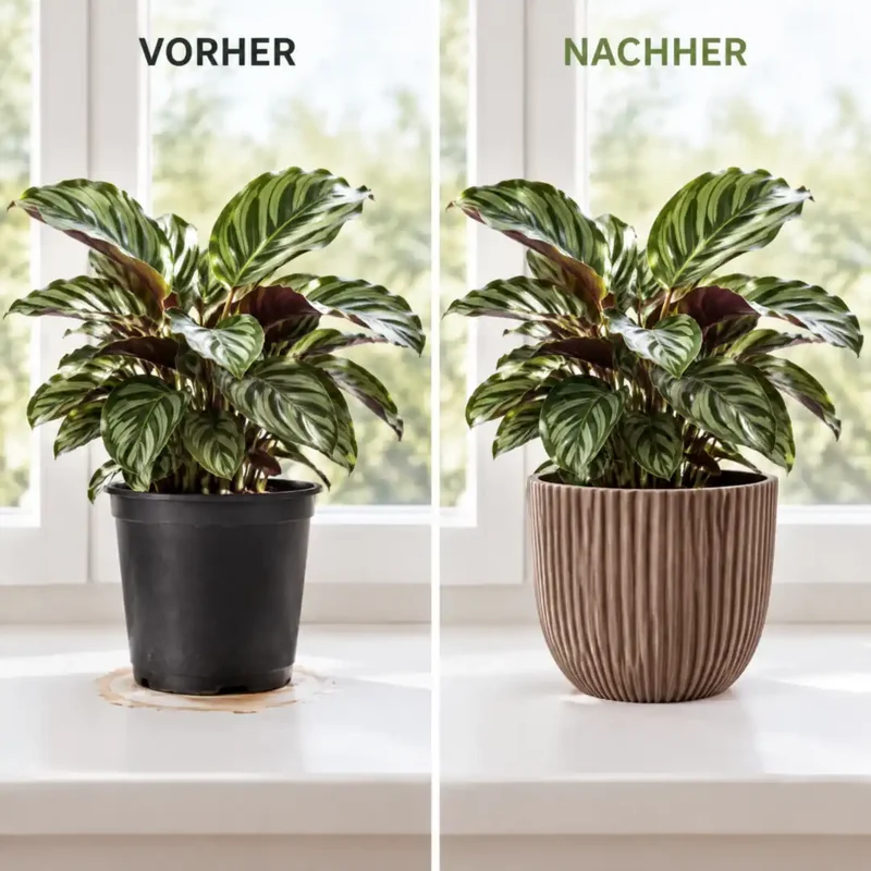 Übertopf groß – Rillen-Design in Taupe, Ø 17, 22 & 25 cm