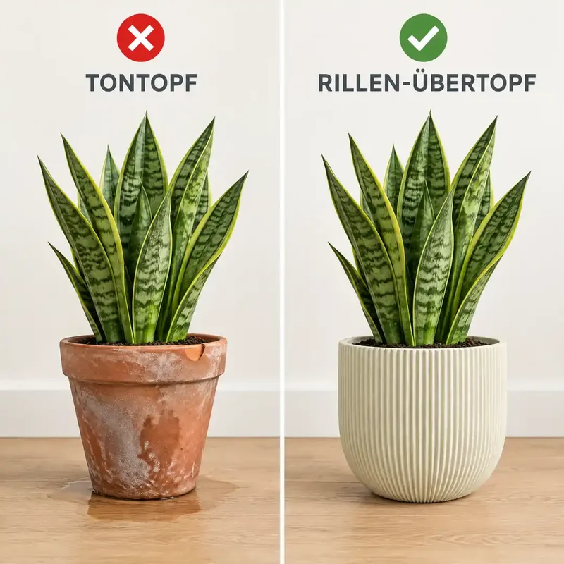 Blumentopf beige – Übertopf mit Rillen in 3 Größen