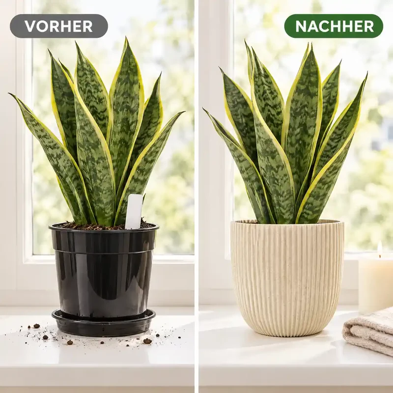 Blumentopf beige – Übertopf mit Rillen in 3 Größen