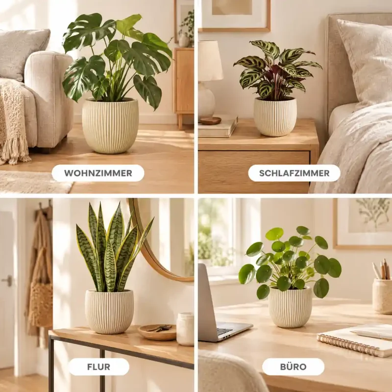 Blumentopf beige – Übertopf mit Rillen in 3 Größen