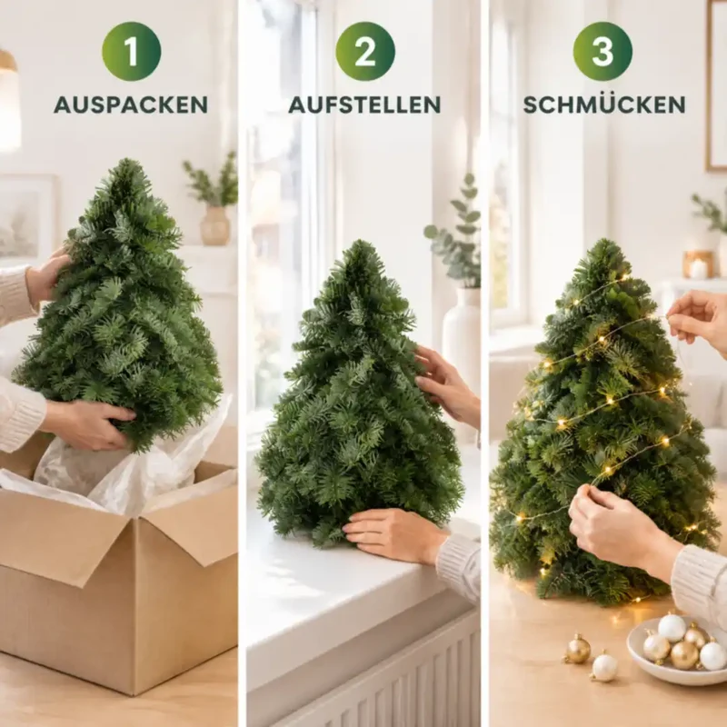 Kleiner Weihnachtsbaum – Nobilis-Tanne aus frischen Zweigen, 30–60 cm