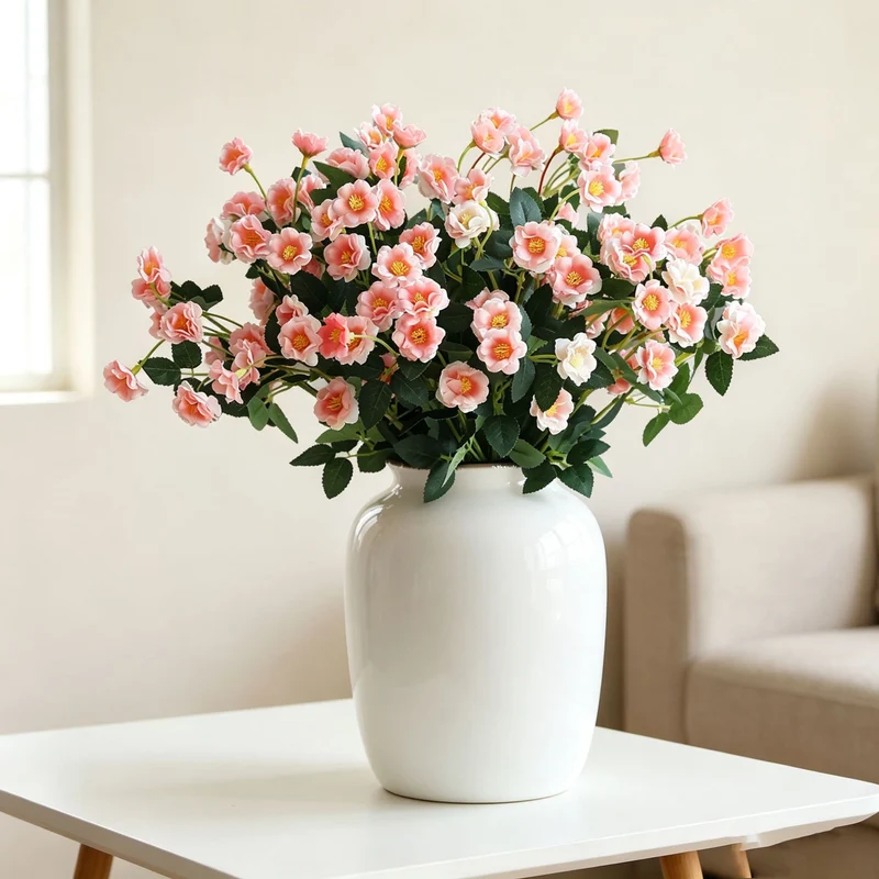 Künstliche Rosenstrauß, 37 cm, aus Seidenstoff, perfekt für Hochzeiten, Innen- und Außendekoration, Büro, Hotel, Einzelhandel