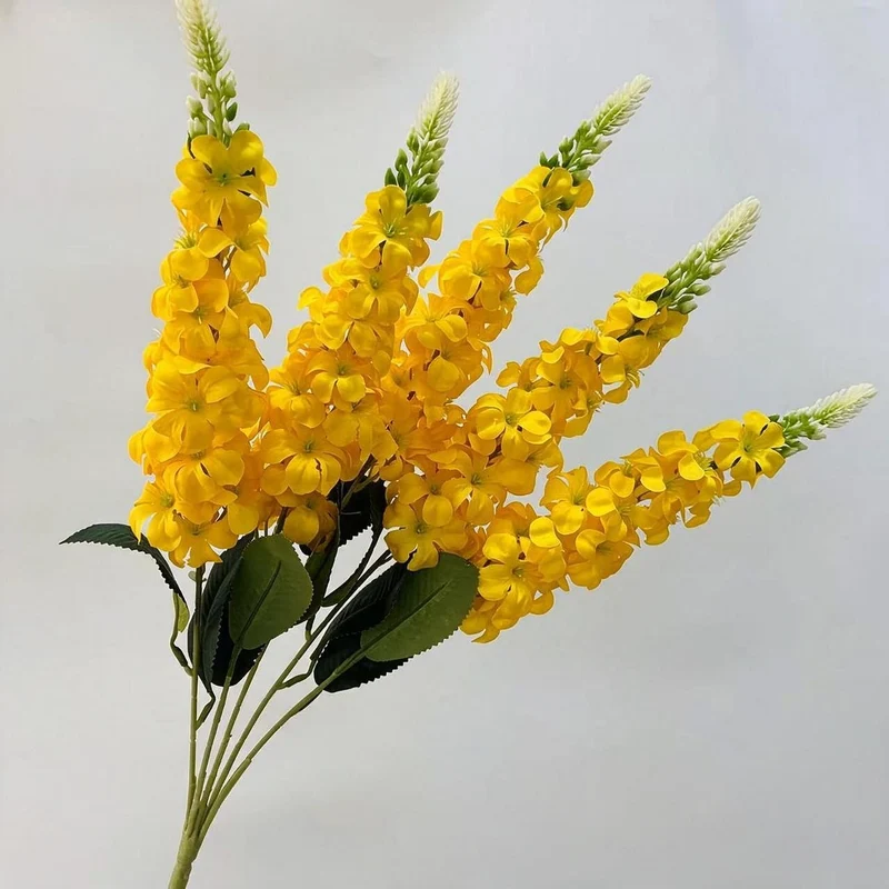 Künstliche Blumenstrauß, 57 cm, Seidenstoff, Goldgras, Rittersporn, Hyazinthe, Veilchen, Hochzeit, Innendekoration