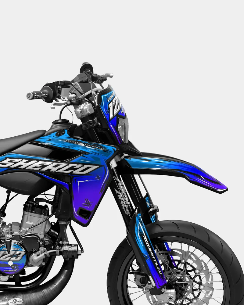 PAVO - Kit deco SHERCO 50cc - Bleu