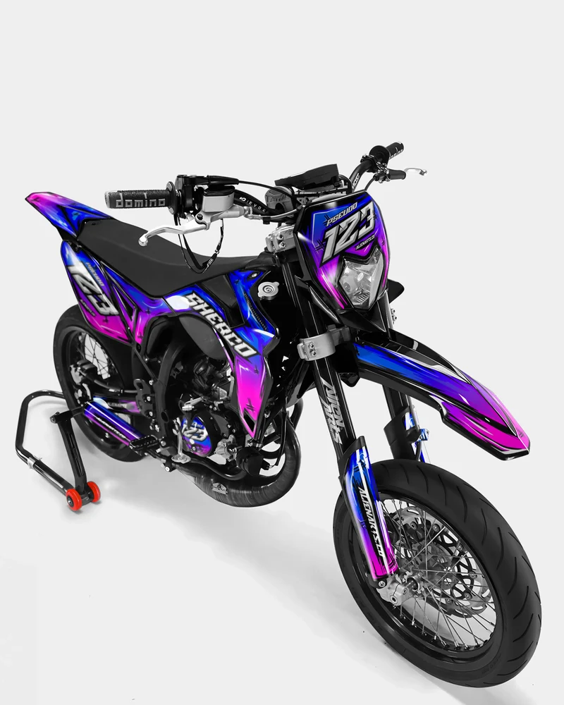 PAVO - Kit deco SHERCO 50cc - Bleu Rose